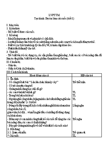 Giáo án Steam Mầm non Lớp Lá - Đề tài: Dự án Làm cái cuốc (Tiết 1)