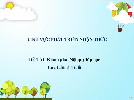 Giáo án Steam Mầm non Lớp Mầm - Đề tài: Khám phá: Nội quy lớp học - Trường Mầm non 1-6