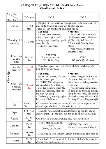 Kế hoạch giáo dục Steam Mầm non Lớp Nhà trẻ - Chủ đề: Bé giới thiệu về mình - Tuần 5, Chủ đề nhánh: Bé là ai - Năm học 2024-2025 - Lê Thị Biên Thùy